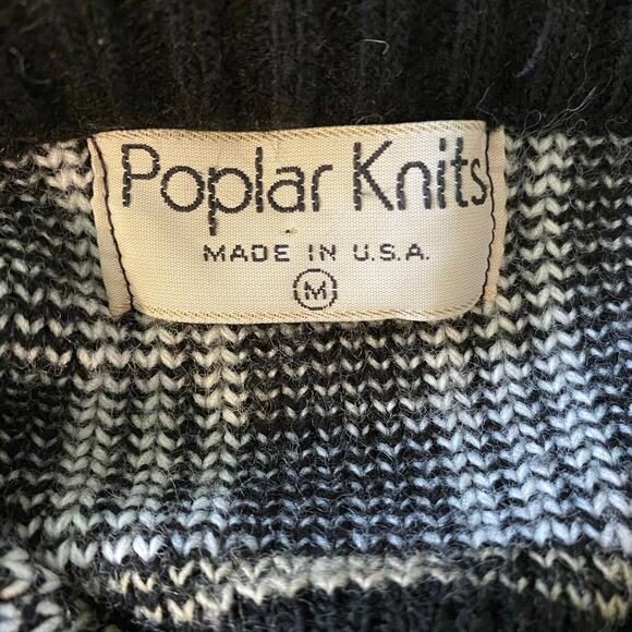Vintage Poplar Knits Women's Abstract Striped Knit Sweater Medium Made in USA - Picture 9 of 12